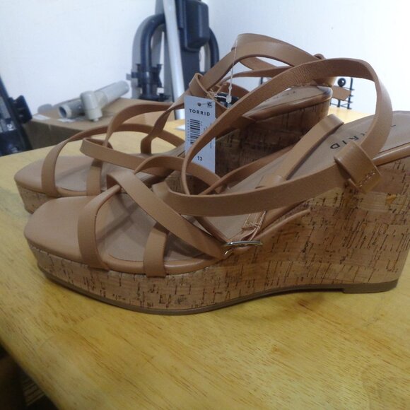 Torrid Square Toe Strappy Wedge Sz 13 - Picture 1 of 7